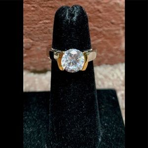 Costume gold and silver diamond look ring